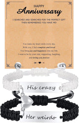 Dacida Matching Couples Bracelets for Women Men Long Distance Bracelets for Couples His Hers Bracelets Relationship Bracelets Anniversary Christmas Birthday Gifts