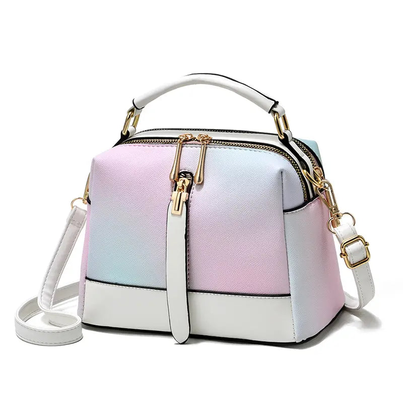 Trendy Gradient Handbag Women's Bag Unique New Double Sided Zipper Handbag